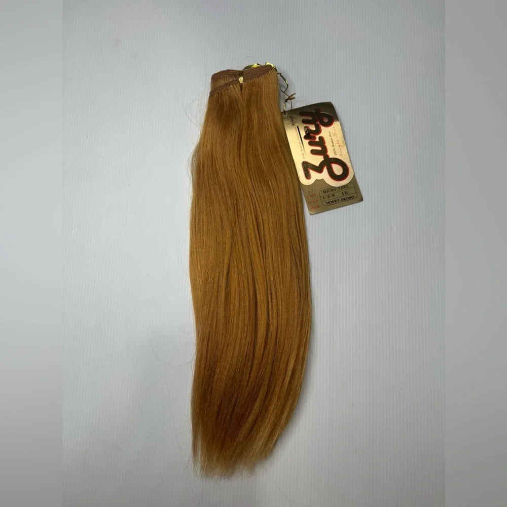 100% Human Hair Micro Yaky Extensions 16” Honey Blonde Straight Weft Bundle